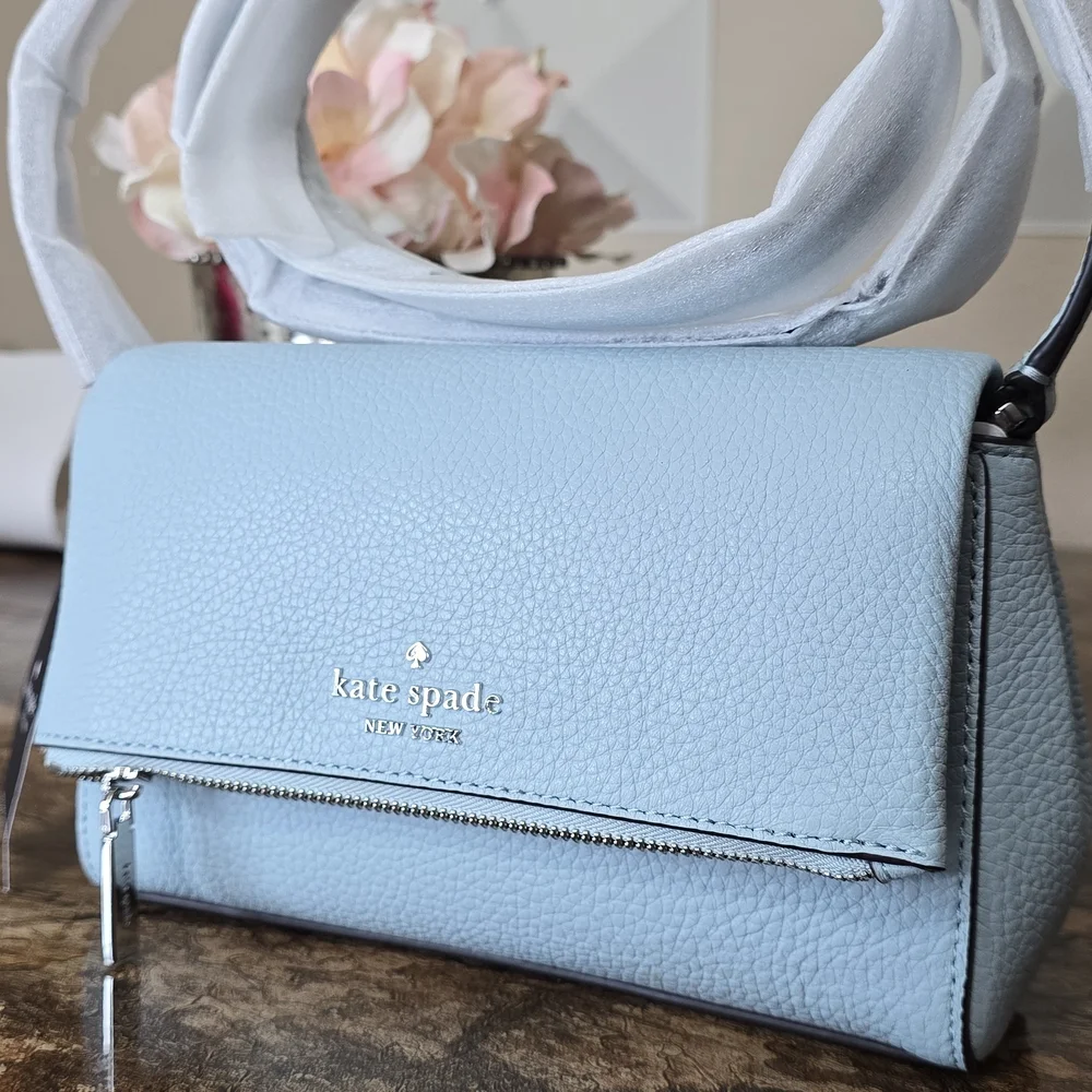 NWT Kate Spade New York Light Blue Leather Crossbody Bag MSRP $329